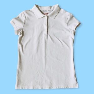 Girl's White Uniform Polo Shirt